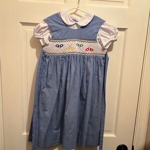 Girls Smocked 1st day of school (colorful) dress, size 4/5